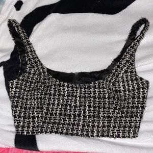 NBD x REVOLVE Tweed Cropped Bustier Top